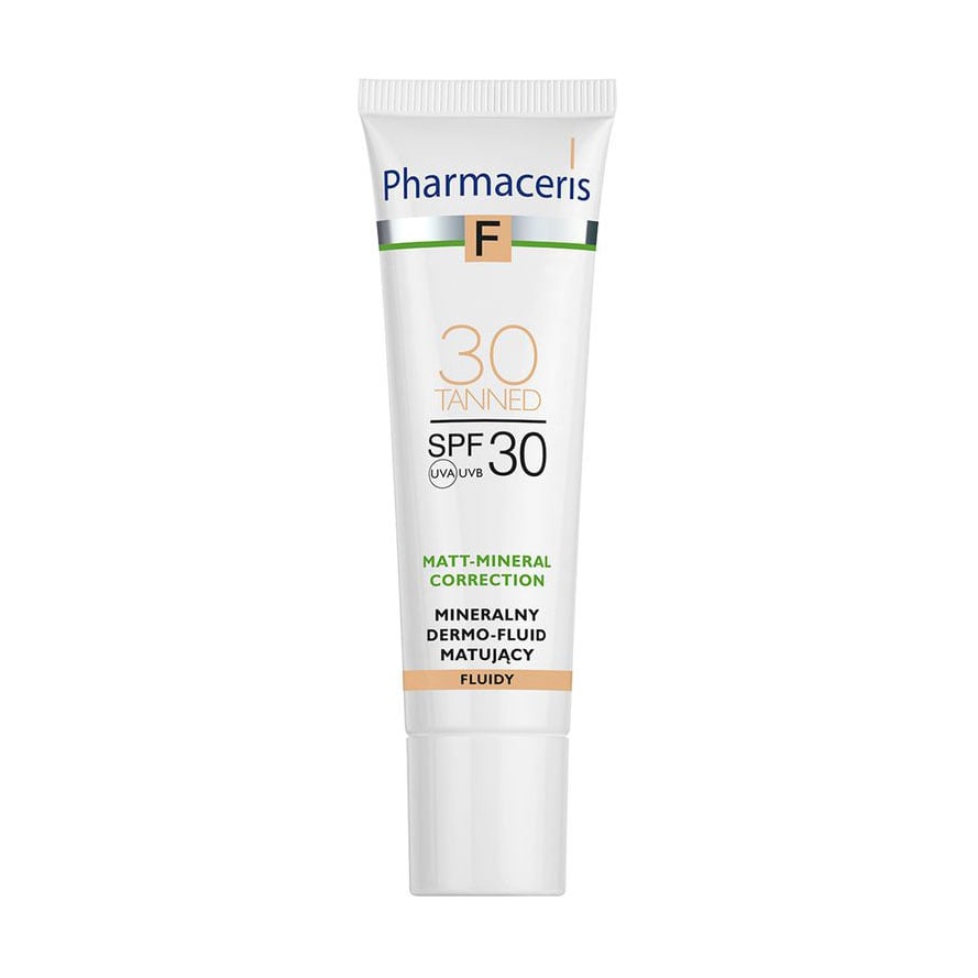 Мінеральний матувальний флюїд для обличчя Pharmaceris F Mineral Mattifying Fluid Dermo-Foundation SPF 30, 30 Tanned, 30 мл
