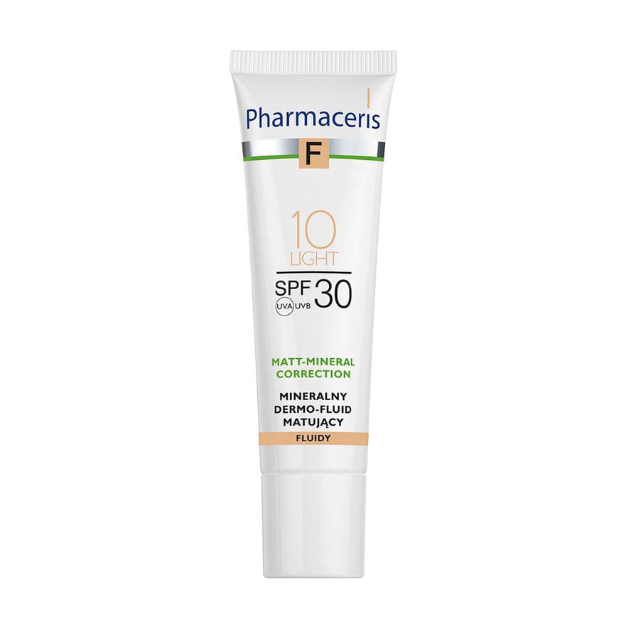 Мінеральний матувальний флюїд для обличчя Pharmaceris F Mineral Mattifying Fluid Dermo-Foundation SPF 30, 10 Light, 30 мл